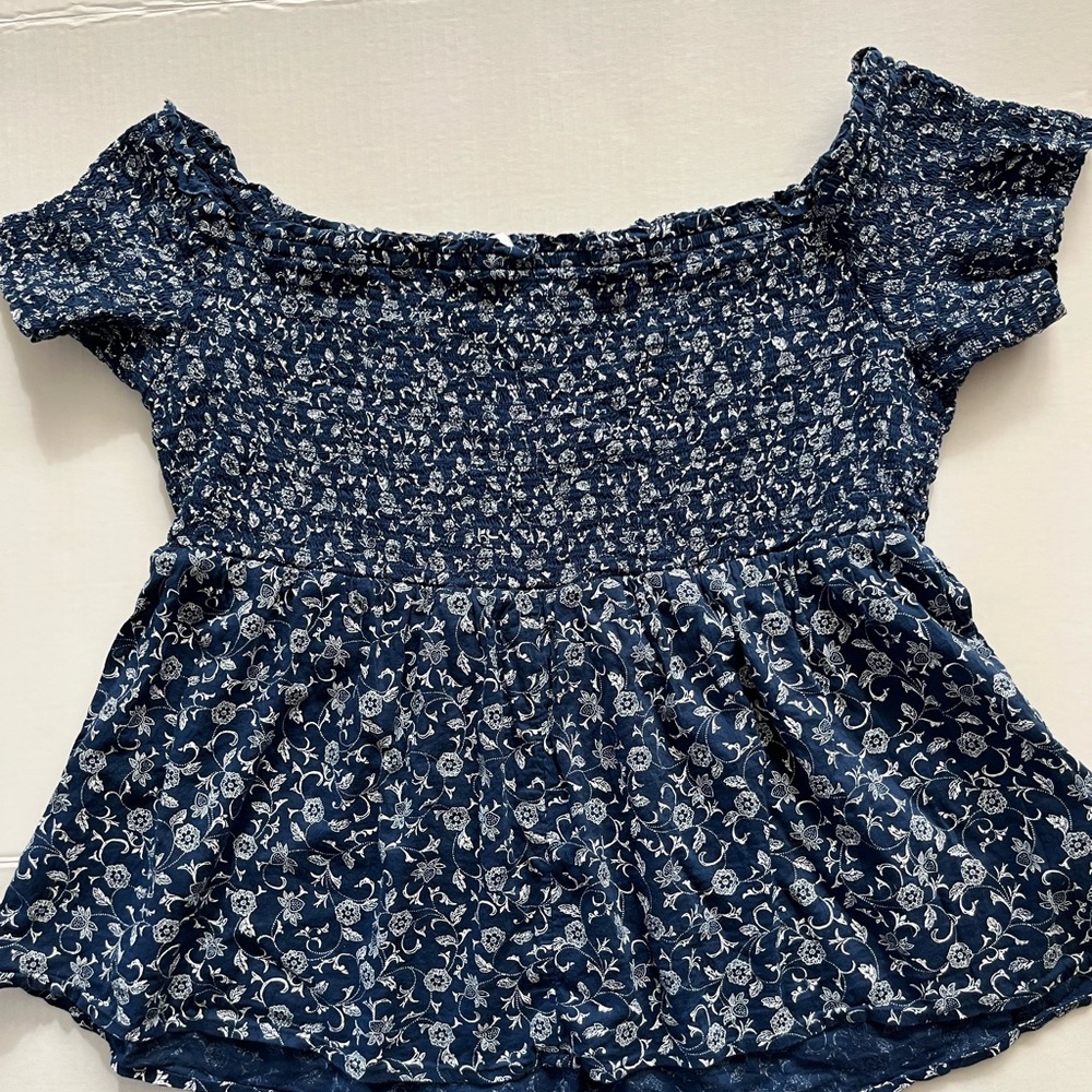 Floral Print Off-Shoulder Top, Sz L
